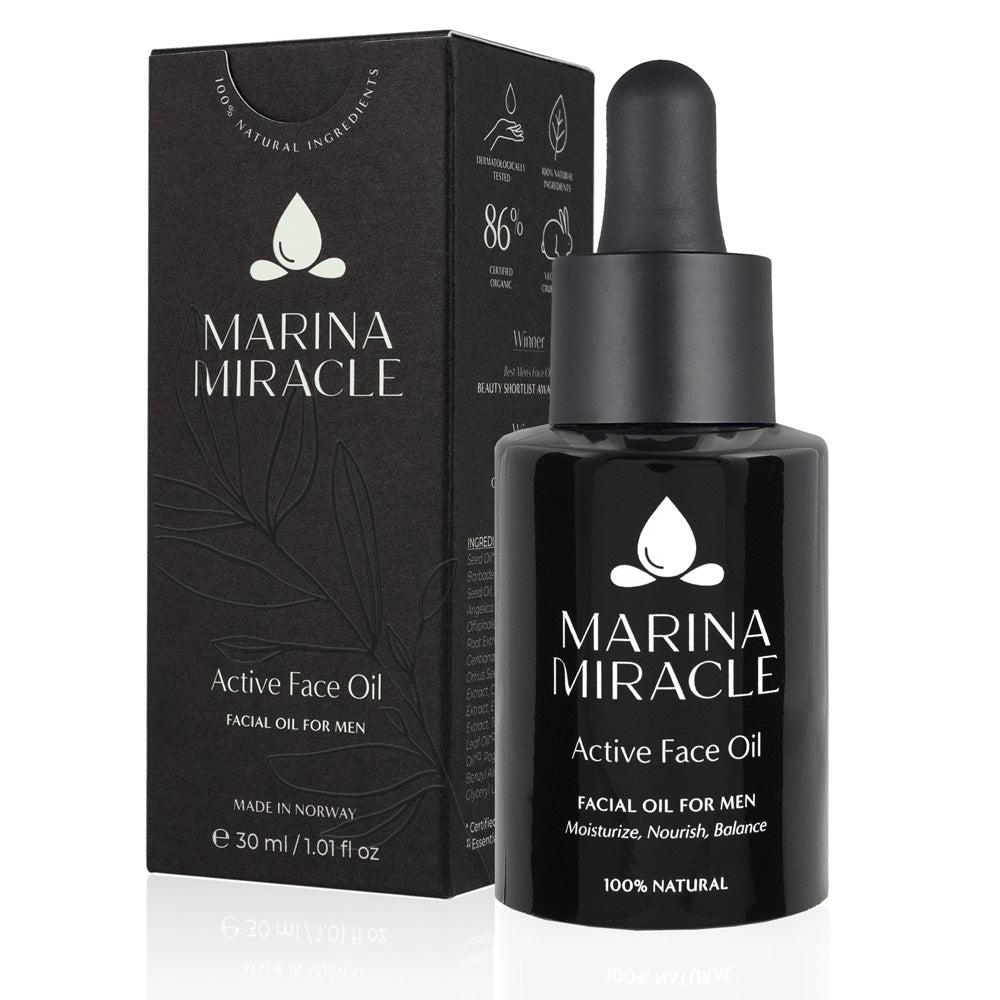 Marina Miracle Active Face Oil for menn med eske
