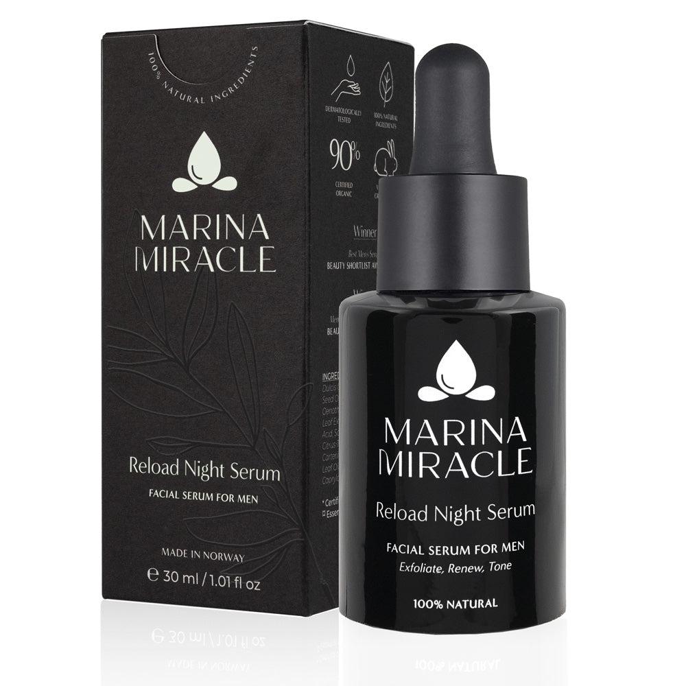 Marina Miracle Reload Night Serum for menn med eske