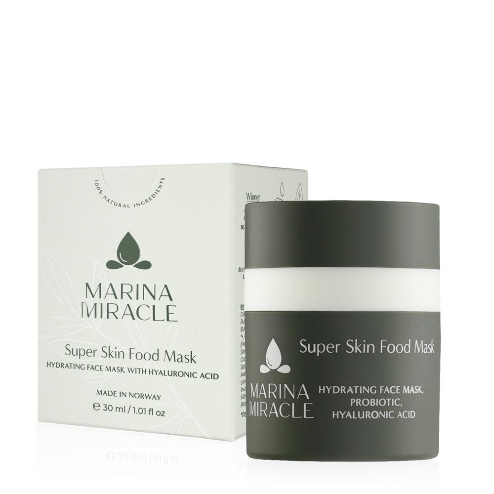 Marina Miracle Super Skin Food Mask ansiktsmaske med krukke og eske