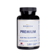 Romega omega-3-kapsler fra silderogn i transparent boks